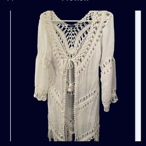 Like new Vivid knit fringe cover up